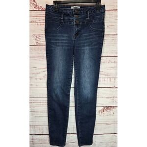 Refuge Women's Size 8 High Rise Skinny Jeans Dark Wash Triple Button Fly